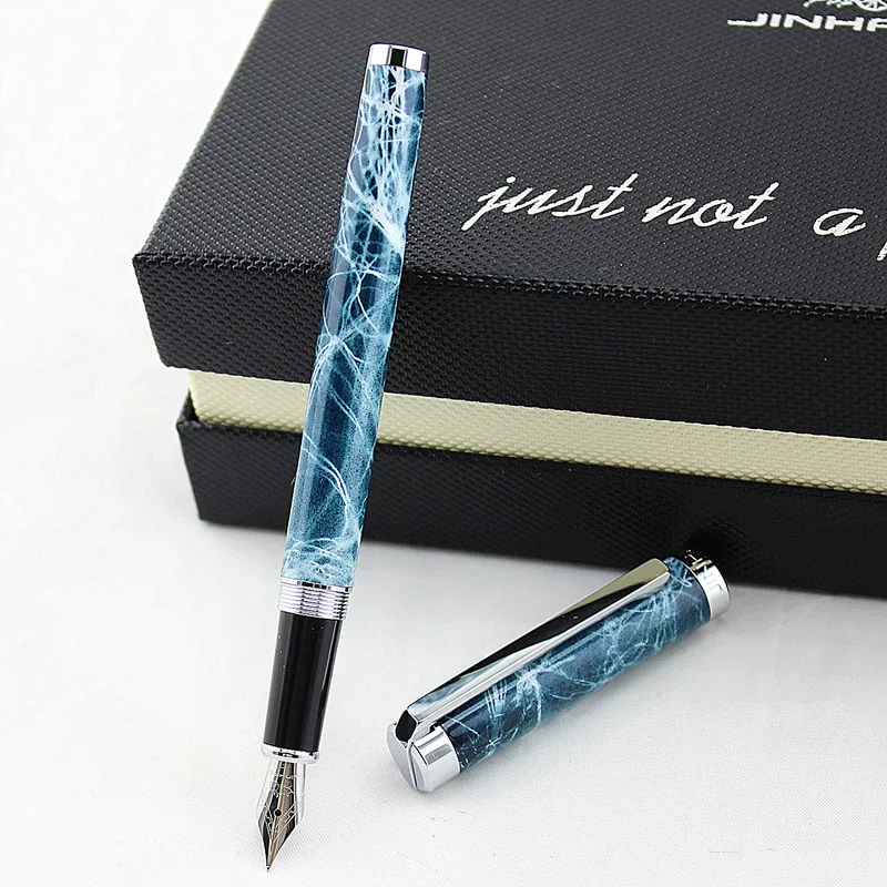 JINHAO металлическая авторучка роскошный 0,5 мм Mb Nib серебряный зажим чернильные ручки для письма набор канцелярских принадлежностей Caneta Tinteiro