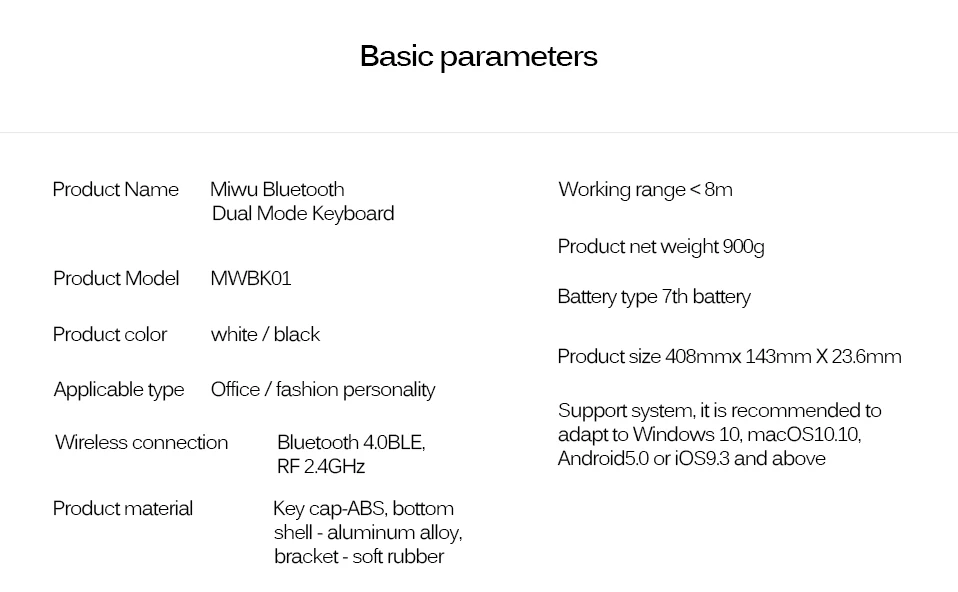 Оригинальная Двухрежимная клавиатура Xiao mi iiw с Bluetooth MWBK01, 104 клавиш, 2,4 ГГц, многофункциональная система, совместимая с mi, Беспроводная портативная клавиатура