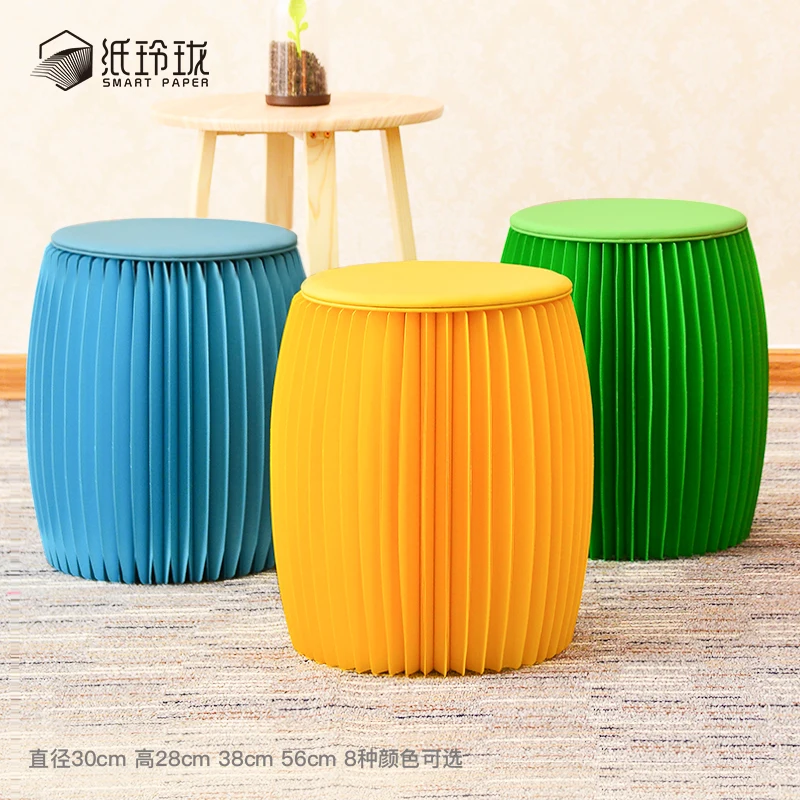 

Creative Fashion Folding Drum Stool Furniture, Low Stool Can Be Customized Bedroom Furniture Space Saving Furniture