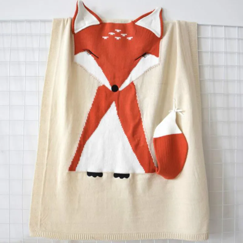 Детское шерстяное одеяло 110x70 см|baby blanket|blanket foxblanket child |