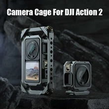 

DJI Action 2 Shock Absorbing Camera Aluminum alloy Cage Kit for DJI Osmo Action 2 Magnetic Filter System sports Camera Accessory