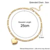Women's Ankle Leg Bracelet Beach Jewelry Ladies Gold Color Stainless Steel Figaro Chain With Heart Pendant Anklets for Women ► Photo 2/5