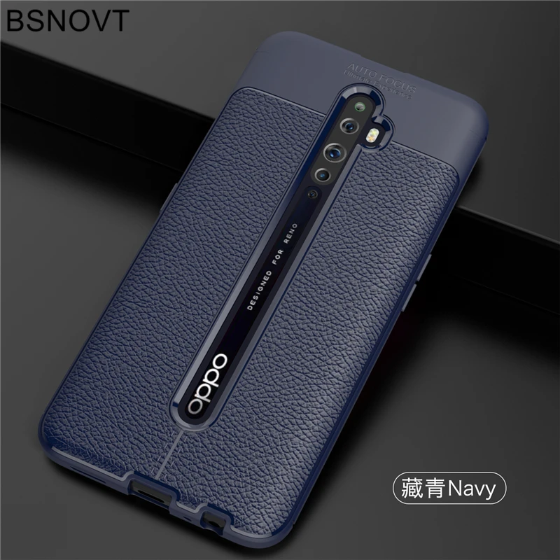 Navyblue Высококачественный защитный чехол для OPPO Reno2 Z чехол силиконовый чехол-накладка из мягкого ТПУ кожаный прочный армированный чехол для телефона для OPPO Reno2 Z чехол для OPPO Рино 2 Z чехол 6,5" BSNOVT - Цвет: Navyblue