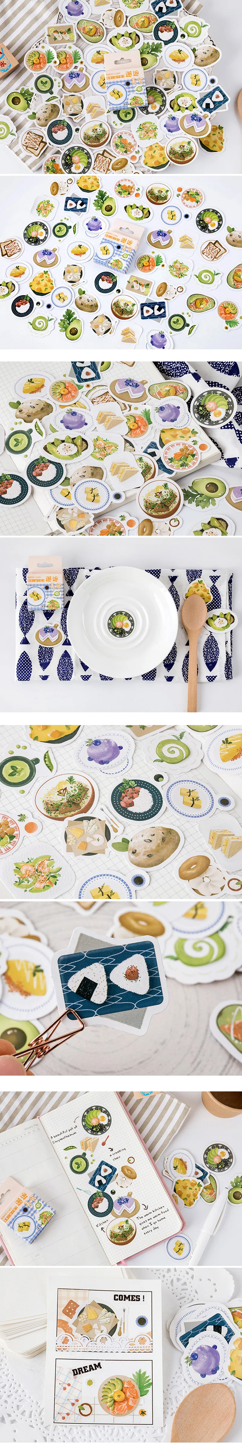 46 шт./кор. Момо удовлетворить вкусные еда мини бумажная наклейка пакет DIY декоративная наклейка-стикер для дневника альбом Скрапбукинг