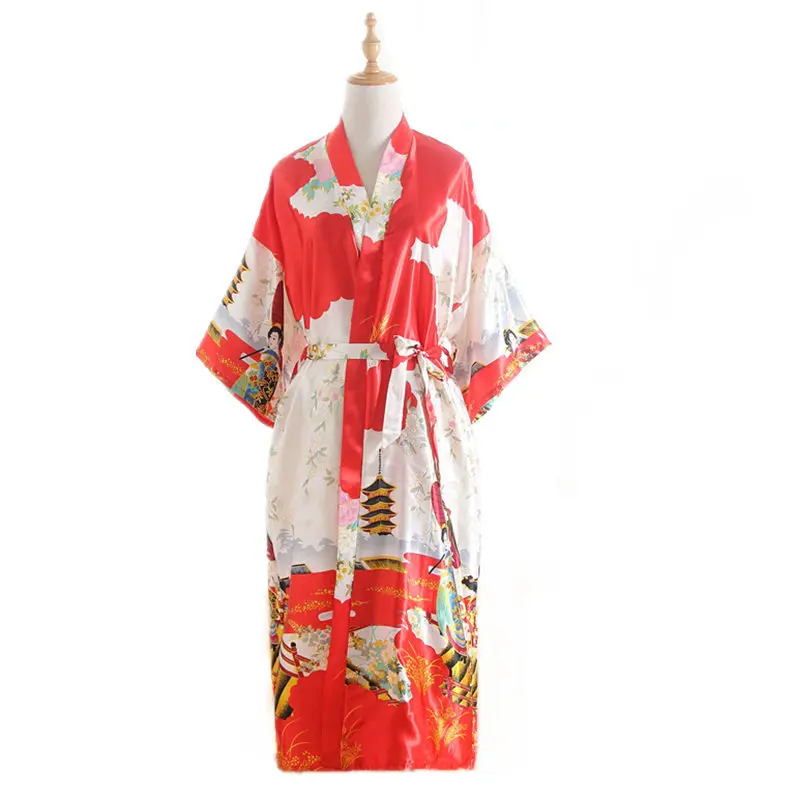 Кимоно японское традиционное платье для женщин юката ханбок Гезия пижамы в стиле ретро Япония азиатская Одежда Ночные платья халат - Цвет: Color 3