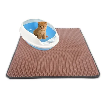 

Durable Lightweight Non-toxic Pet Supplies Litter Mats Easy Clean Honeycomb Black Brown EVA Waterproof Double-layer Tray Pad