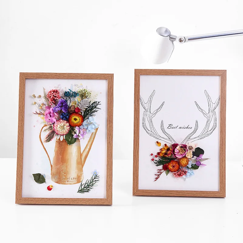 

Handmade DIY Dried Flower Decorative Painting Creative Home Painting DIY Painting with Photo Frame Decorative 3D Painting