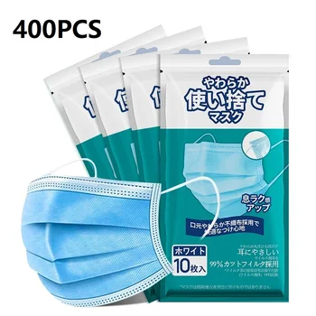 

400PCS Masks 3-layer Non-Woven Masks Anti Dust Mouth Face Mask Factory outlet Fast delivery High quality mask Made in japan