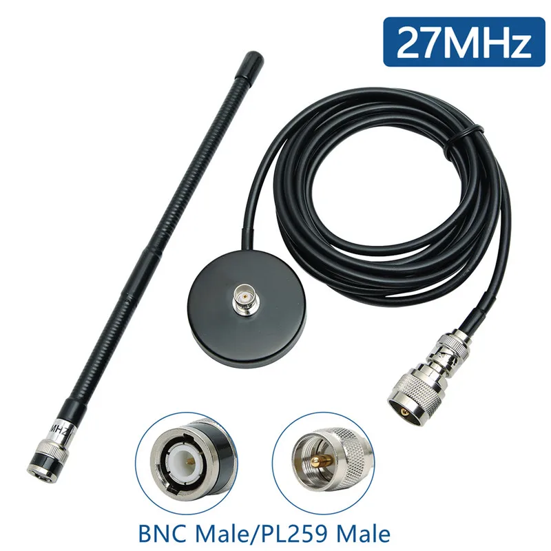 27MHz Antenna CB Radio Mobile Police Scanner BNC Male Connector for Walkie Talkie | Мобильные телефоны и аксессуары