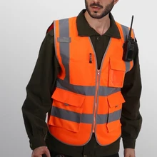 Светоотражающий жилет сетка двойной карман Защитная куртка цвет подходящий жилет