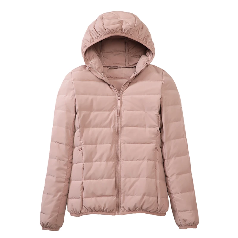 

2020 New Ultra Light Seamless Down Jackets Women Autumn Winter Hooded Windproof Duck Down Coat Female Warm Parkas Chaqueta Mujer