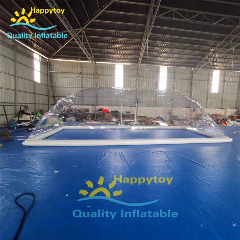  Outdoor blow up pool tent withstand wind keep warm pvc transparent inflatable swimming pool dome te