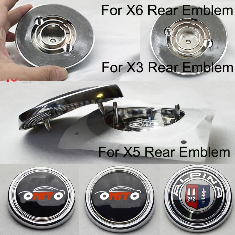 

1Pcs Car Rear badge Trunk Emblem Auto Tail Boot Badge For X3 X5 X6 Blue white/carbon /red/black Logo