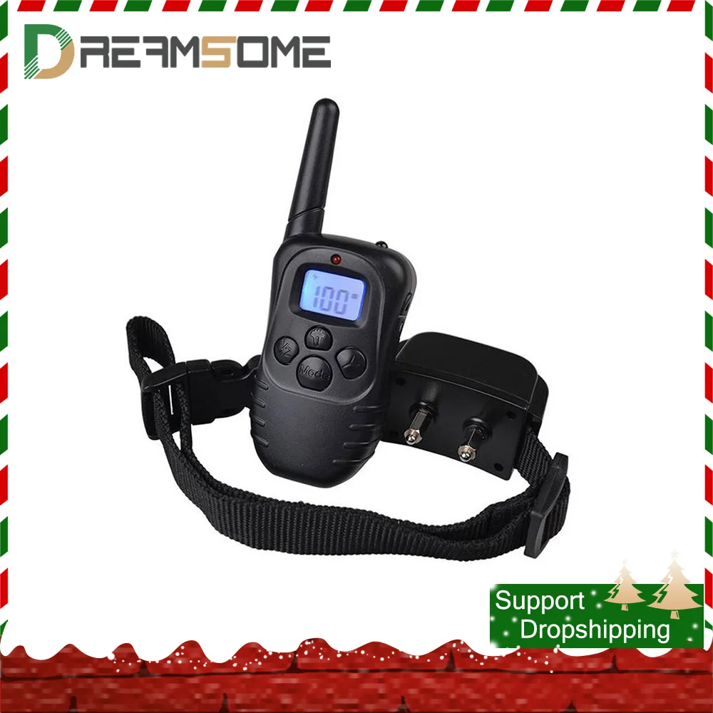 Electric Dog Training Collar Bark Deterrents Pet Remote Control with LCD Display Shock Sound Pet Puppy Anti-barking Stop Bark