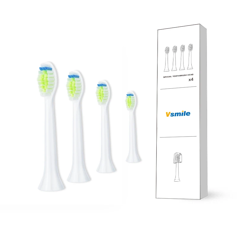 Сменные насадки для зубных щеток Vsmile 4 или 8 или 12 “мягкие” белые насадки для зубных щеток - Цвет: 4 White Brush Heads