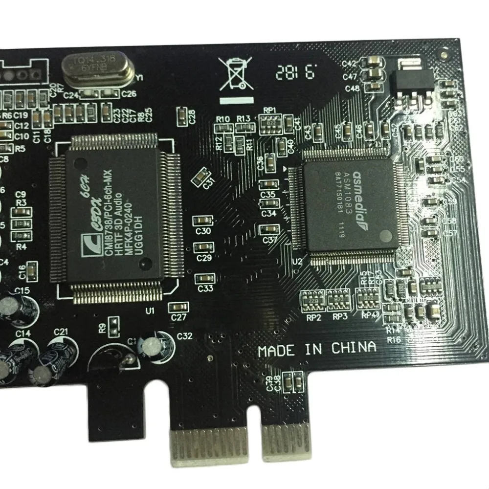 PCI Express x1 PCI-E 5.1ch CMI8738 чипсет аудио цифровая звуковая карта новая