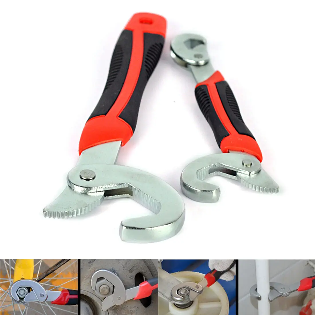 

2 Pcs Adjustable Snap and Grip 9mm Up To 32mm Universal Wrench Multi-Function Universal Hand Tool Set Snap and Grip Wrench