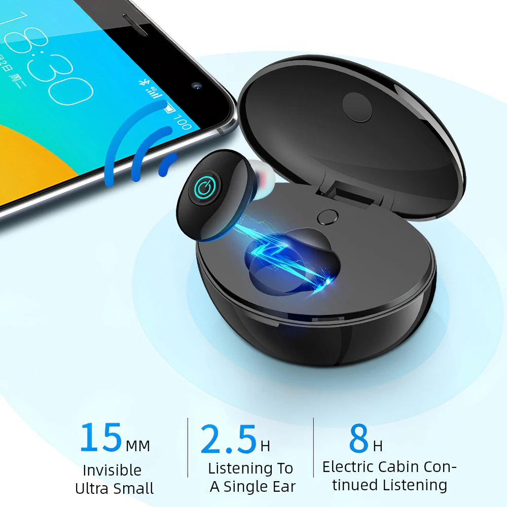 TWS V4 2 Bluetooth Earphone Wireless Earbuds Headsets Single Sports For iPhone XS Max Samsung Galaxy Note 9 HD Stereo Universal