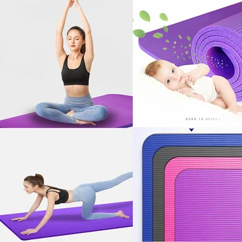 

1PC 1830*610*10mm Yoga Mat with Position Line Non Slip Carpet Mat For Beginner Gym Sports Exercise Pads NBR Material Six Color
