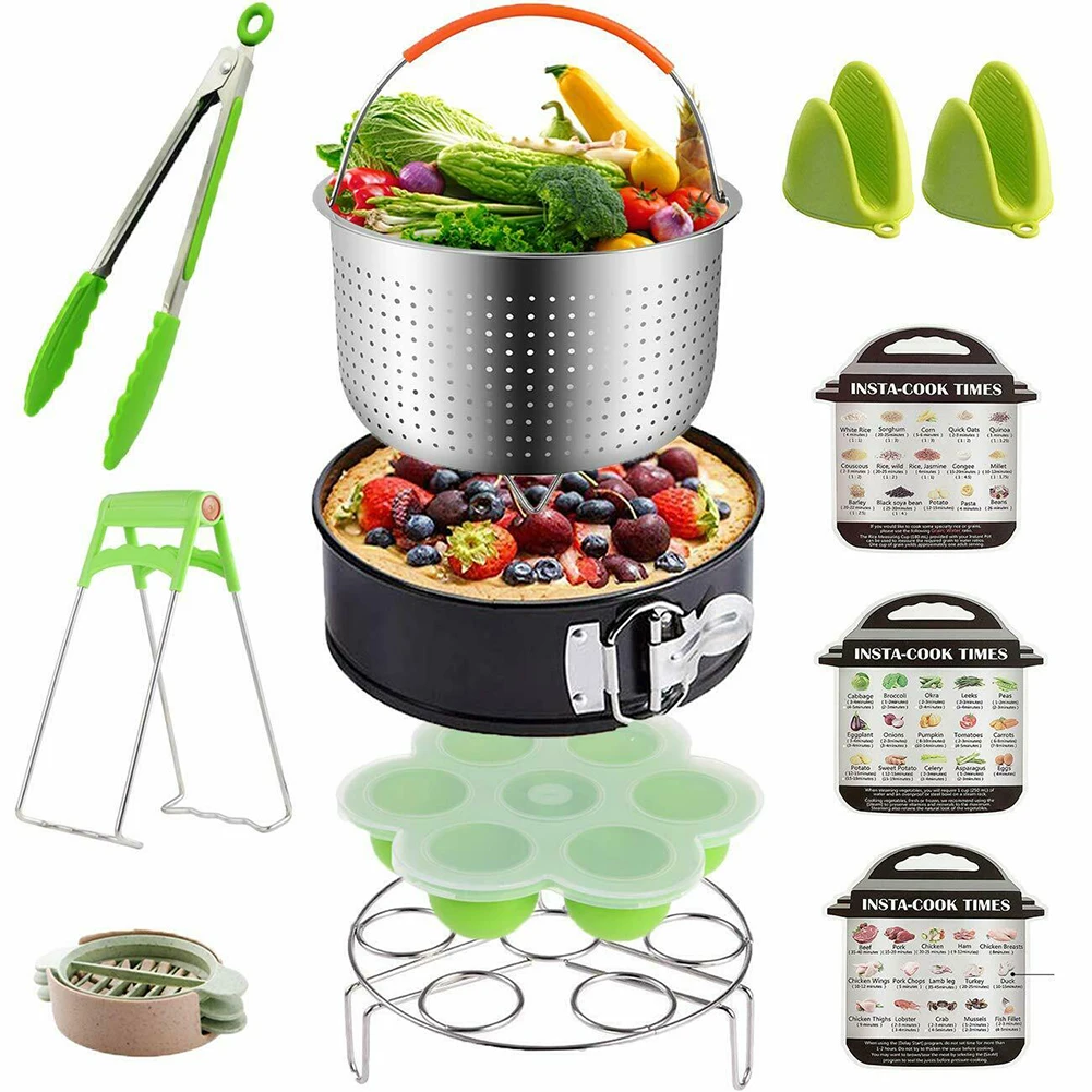 

12pcs Easy Clean Basket Non-stick Steamer Set Multifunctional Stainless Steel Accessories Pressure Cooker Tools Cooking Kitchen