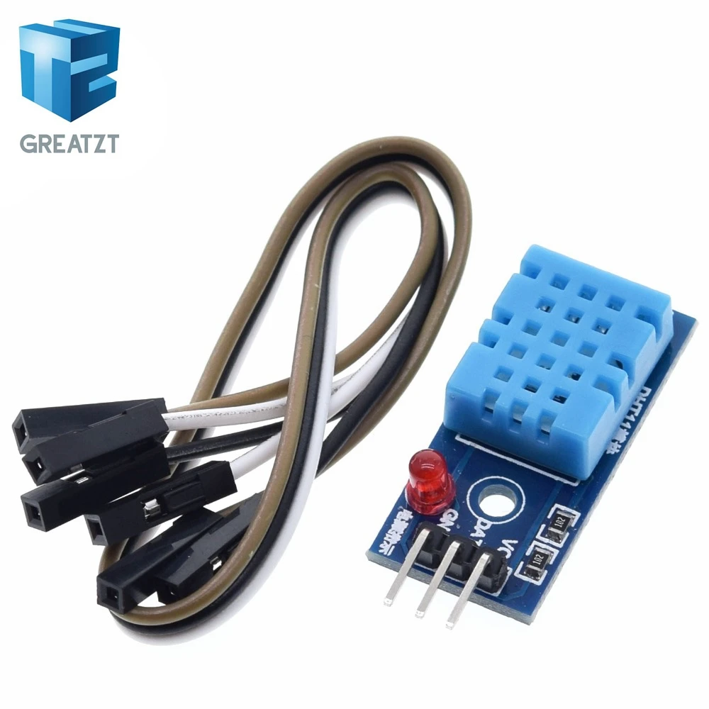 

GREATZT 1PCS Smart Electronics DHT11 Temperature and Relative Humidity Sensor Module for arduino Diy Kit with led