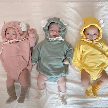 

2020 Spring New Newborn Baby Cotton Jumpsuit One-piece Candy Color Baby Girls Boys Bodysuits Toddler Baby Girls Boys Clothes