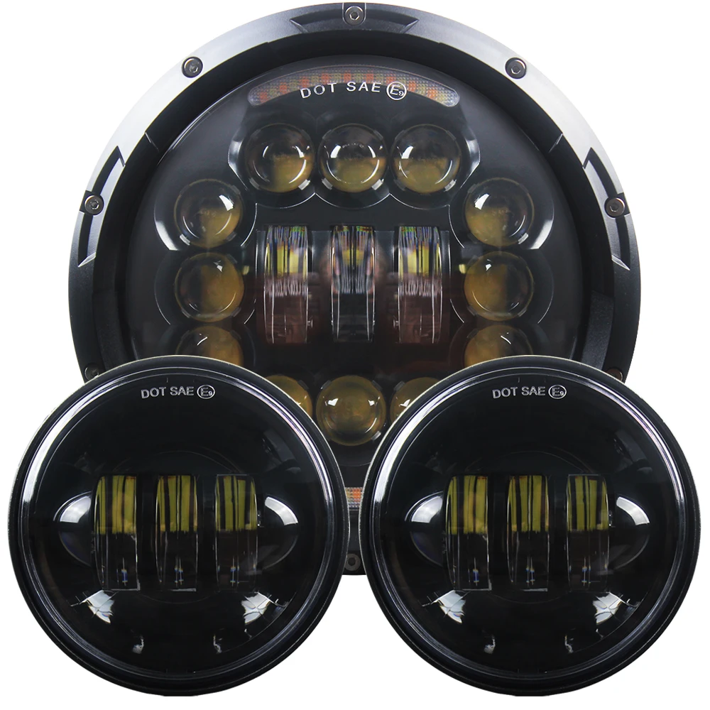 7-дюймовый светодиодный фонарь для мотоцикла Hi/low Beam С DRL и 30 Вт противотуманная фара 4,5 ”дополнительные фары для любых моделей 7" и 4,5 дюймов