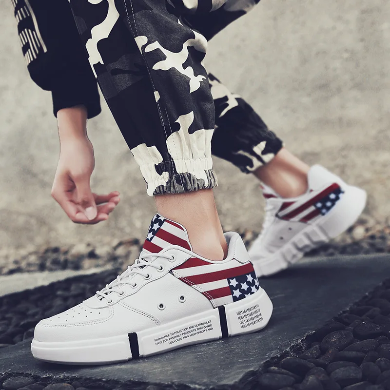 

2019 Spring Summer New Style Graffiti Shoes Thick Bottomed Men Casual Sports Trend Men Shoes Mixed Colors STUDENT'S Shoes