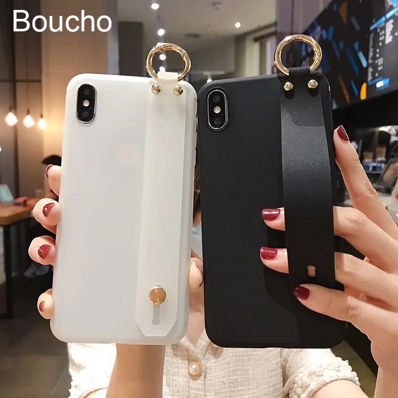 Чехол Boucho с ремешком на запястье для телефона iPhone 11 Pro Max SE 7 6 8 Plus X XR XS яркий