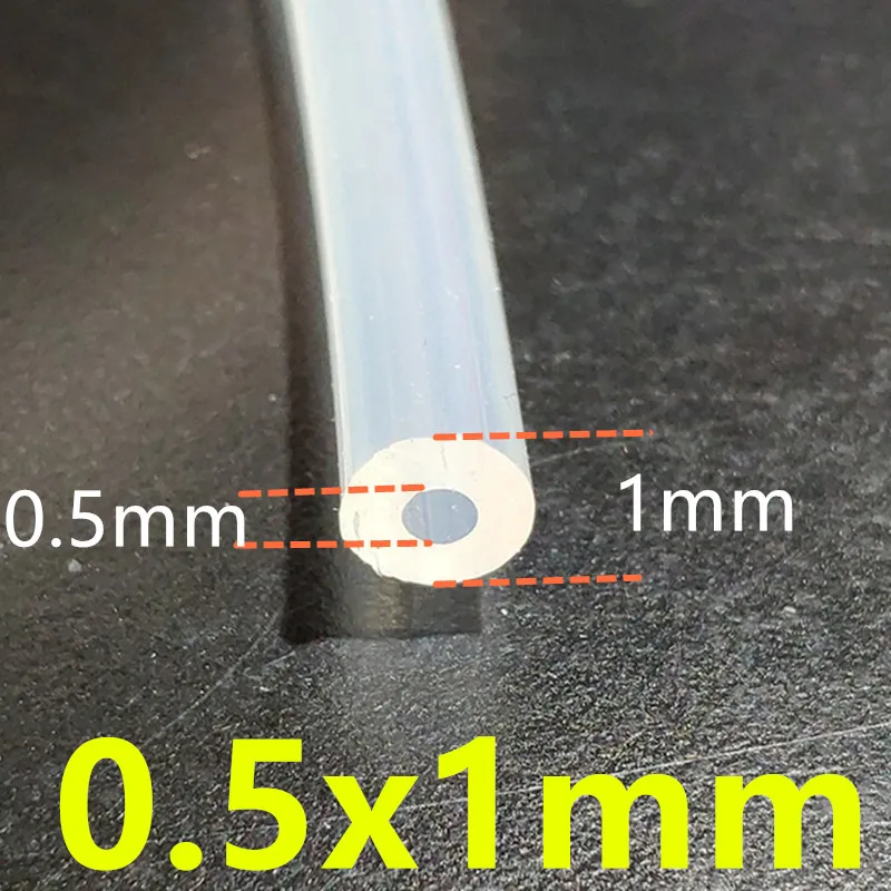 1 Meter Food Grade Transparent Silicone Tubing - 0.5mm to 12mm Diameter Range