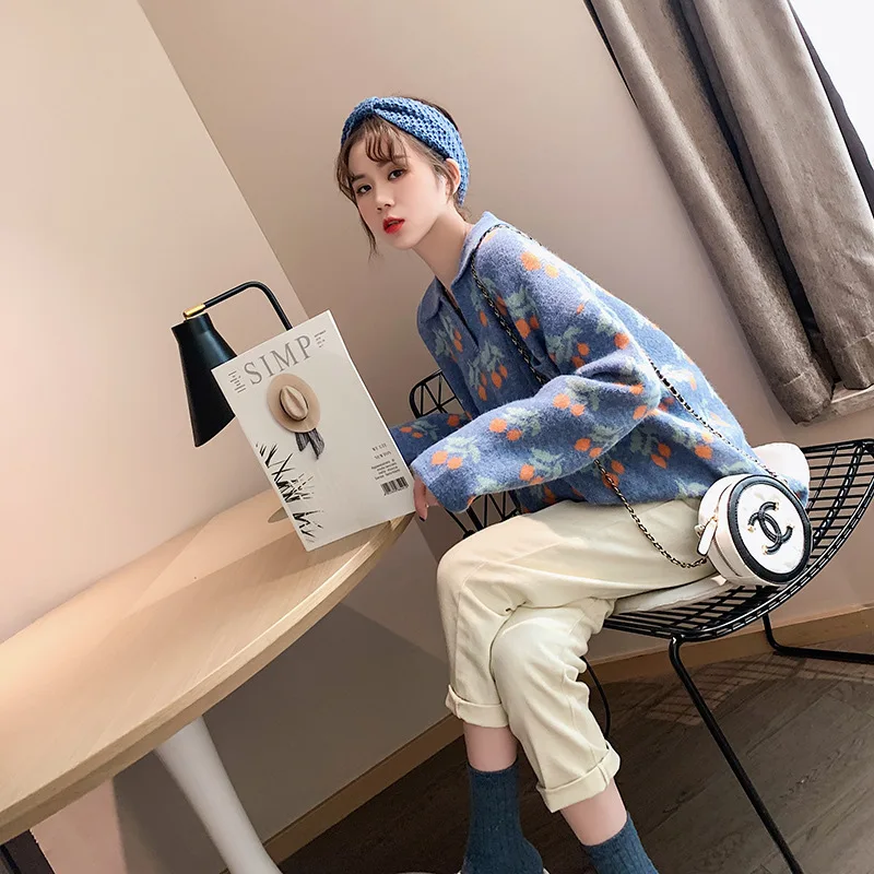 

Sweater Female Loose Outside Wear Medium Length Money Top Pullover Lazy Wind 2019 Lady