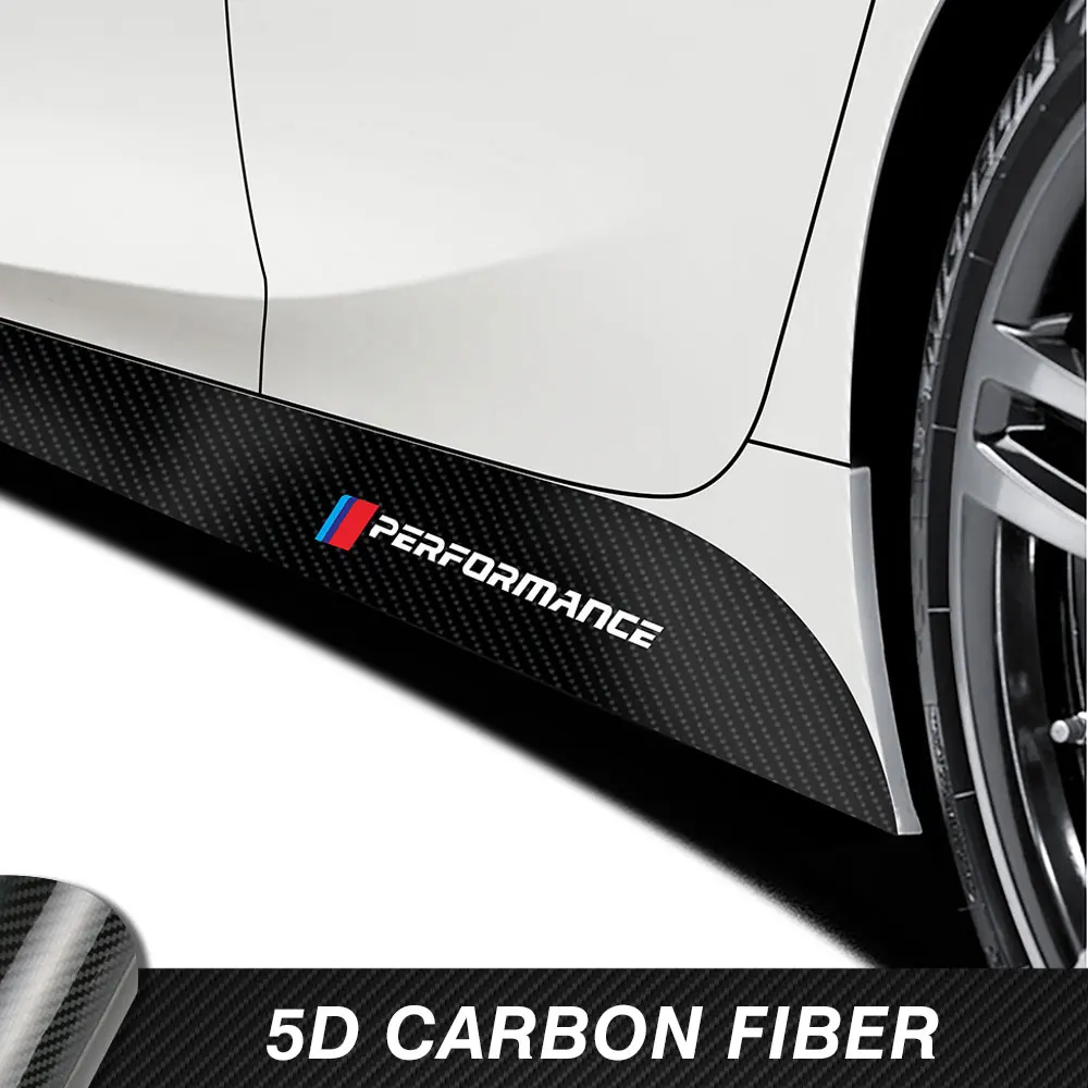2 uds coche puerta lado falda rayas etiqueta M rendimiento cuerpo etiqueta de vinilo para BMW F20 F30 F15 F16 G30 F10 Z4 E60 E90 G20 F31 F32
