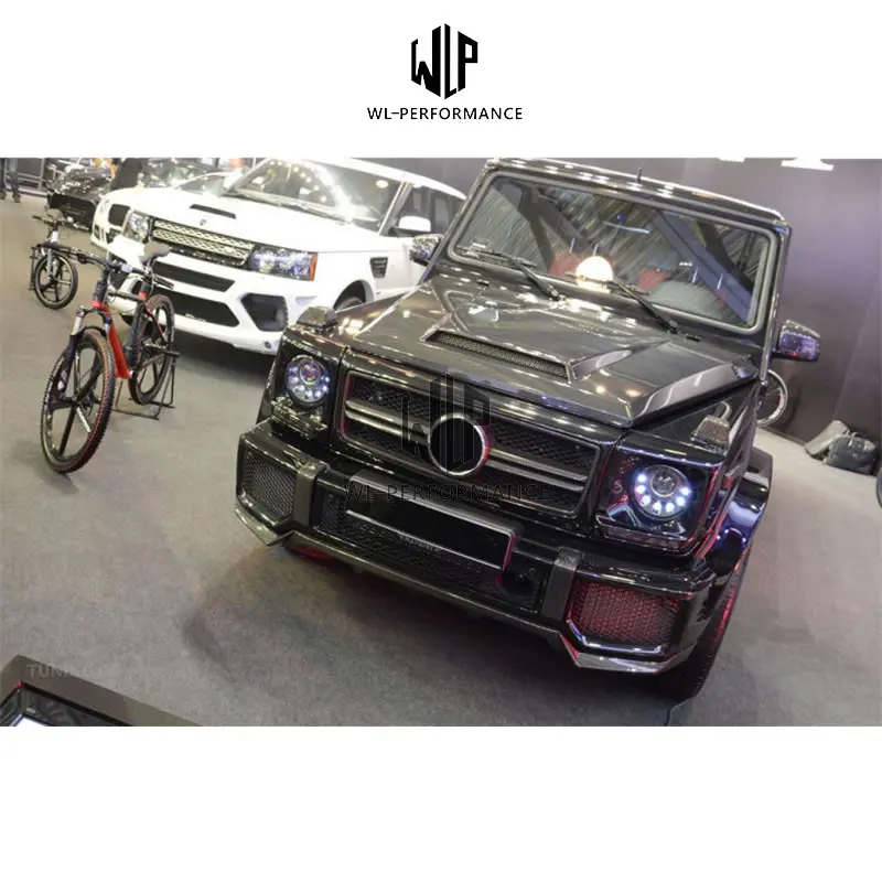 W463 G Class G500 G65 двухсторонние отверстия для капота двигателя из углеродного волокна