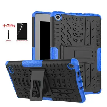 

Armor KickStand Shockproof Heavy Duty Silicone Case for Amazon Kindle Fire 7 2019 2017 Cover for Amazon New Fire7 case+film+pen