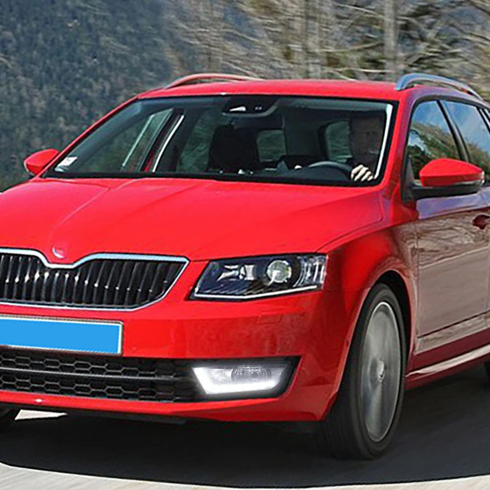 Автомобильный мигающий светодиодный дневной свет для Skoda Octavia A7 MK3 2014 2015 2016 ные