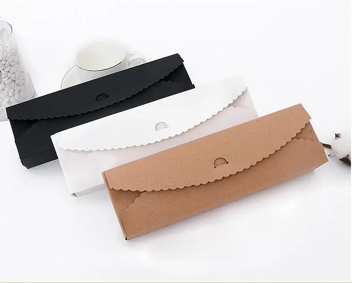 

50pcs/lot Kraft Paper Macarons Box White Cookie Baking Package Small Candy Box Chocolate Muffin Biscuits Packaging Boxes