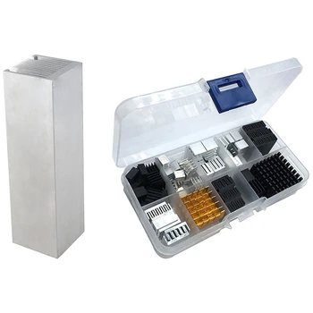 

1pcs Aluminum Radiator 14 Tooth for Power Amplifier Heater & 88Pcs Heatsink Kit Small to Medium Size for Cooling Laptop