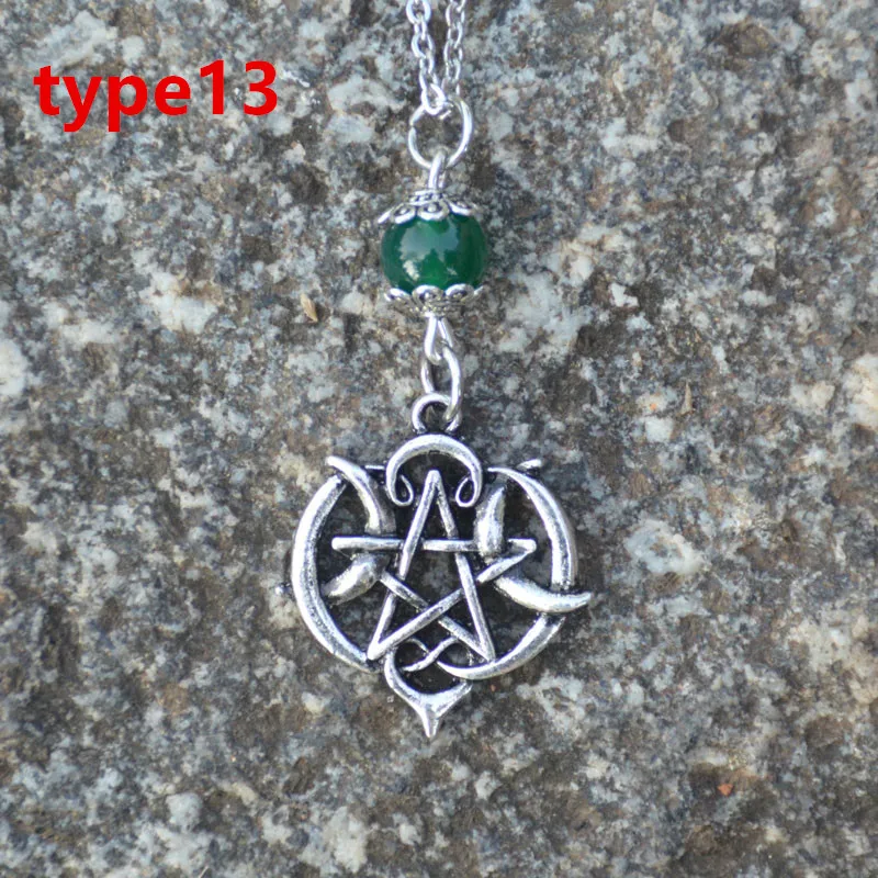 Metal Celtics Pendant Necklace With Natural Stone Celtics Collection Jewelry