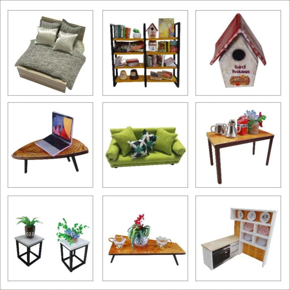 3D миниатюрный кукольный домик DIY набор для дома мини-комната с миниатюрной спальней гостиной ванной мебели романтический рождественский подарок
