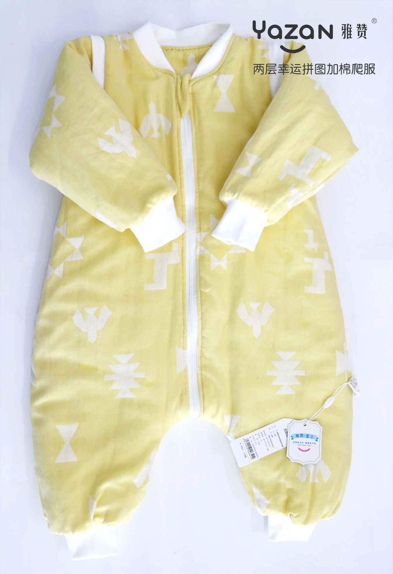 Yazan мягкий спальный мешок с раздельными ножками ребенка съемный рукав утолщенной изоляции kick resistantwinterchildren скалолазание костюм