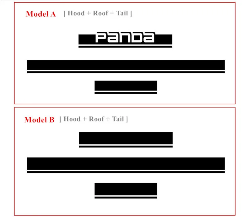 Car Hood Roof Tail Decor Stickers For-Fiat Panda Corss 4X4 OFF RAOD Stripes Exterior Auto Body Engine Cover Vinyl Decals  (1)_副本