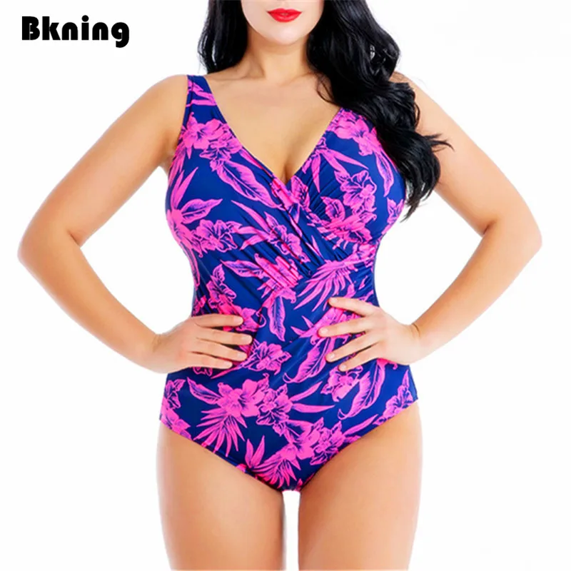 6XL Plus Size Swimwear One Piece Bathing Suit for Women Large Swimsuit Fat Big Breast Woman 2020 Floral Print Swim 4XL 5XL 8XL