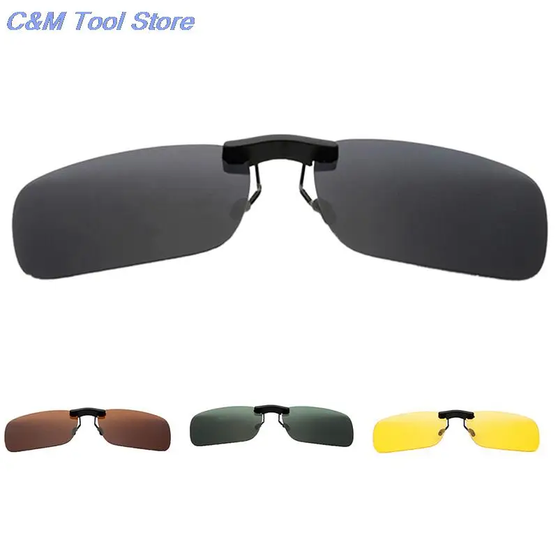 1pc Unisex Polarized Clip On Driving Glasses Sunglasses Day Vision UV400 Lens Driving Night Vision Riding Sunglasses Clip