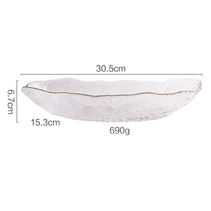 30.5X15.3X6.7CM Лидер продаж, аксессуары для украшения дома в скандинавском стиле, стеклянная миска, милая миска для фруктов, салатники, миска для мороженого, миска для десерта - Цвет: 30.5X15.3X6.7CM