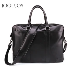 JOGUJOS Upgrade Black Men's Briefcase Genuine Leather Men Business Briefcase Computer Laptop Handbag Man Shoulder Messenger Bags