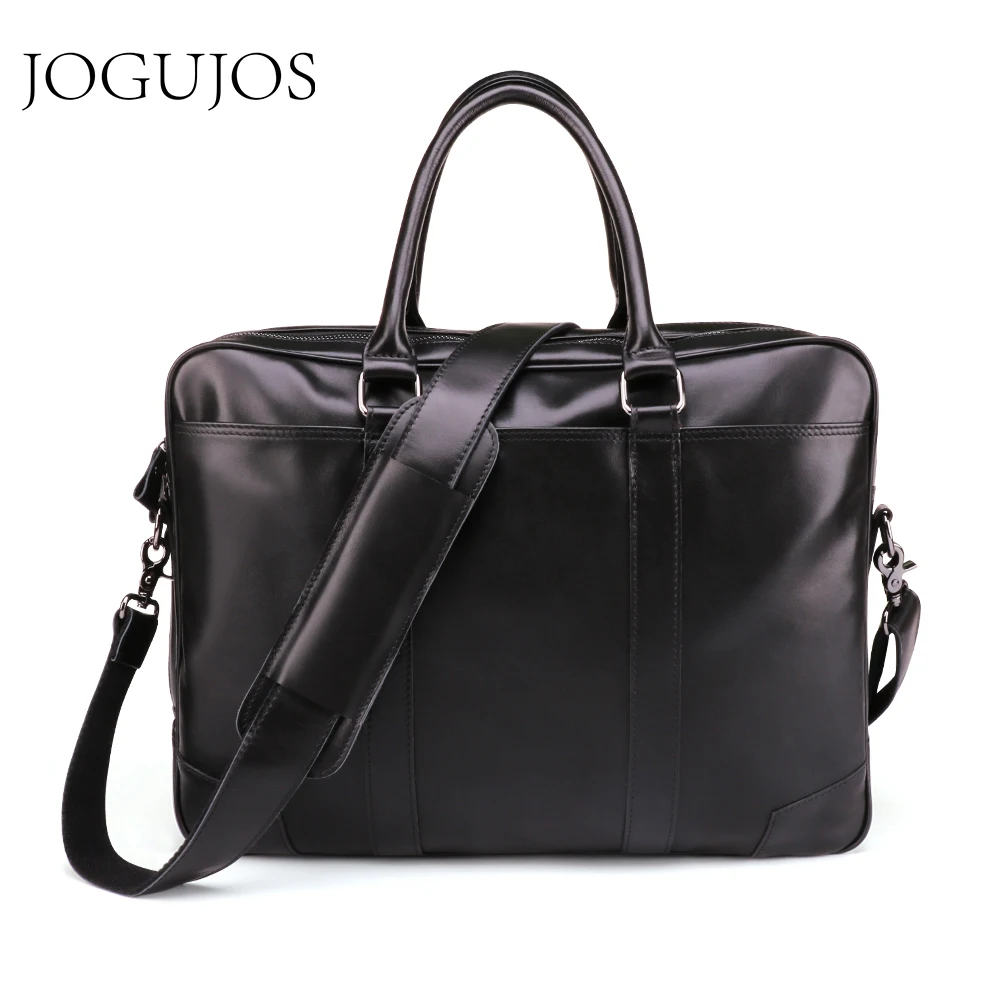 

JOGUJOS Upgrade Black Men's Briefcase Genuine Leather Men Business Briefcase Computer Laptop Handbag Man Shoulder Messenger Bags