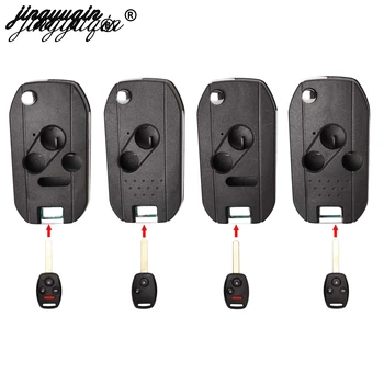 

jingyuqin 10pcs/lot 2 Button Remote Modified Flip Folding Car Key Shell Case Fob Cover For HONDA Accord Civic key shell