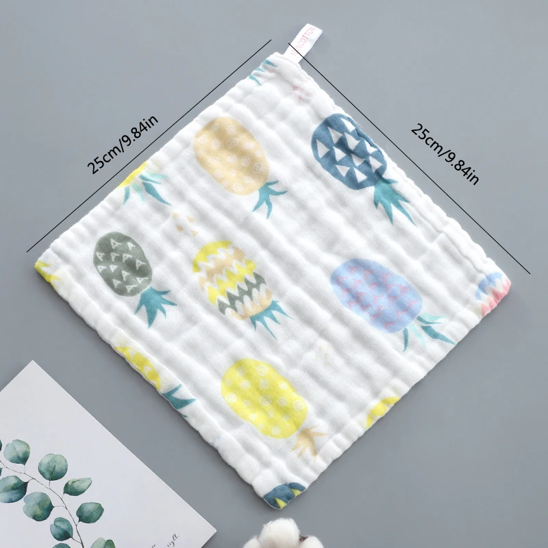 25X25CM муслиновые квадраты полотенце хлопок для новорожденных 6 слойный хлопковый