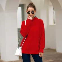 Модный женский свитер, однотонная вязаная куртка, Кардиган с длинным рукавом для женщин, водолазка, блузка, Джерси, mujer invierno L827