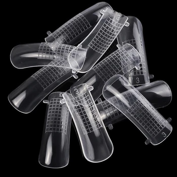 

100PCS Nail Dual Forms Finger Extension Transparent Quick Building Nail Mold Tips Nail Art UV Extend Gel Nail Extension Tool